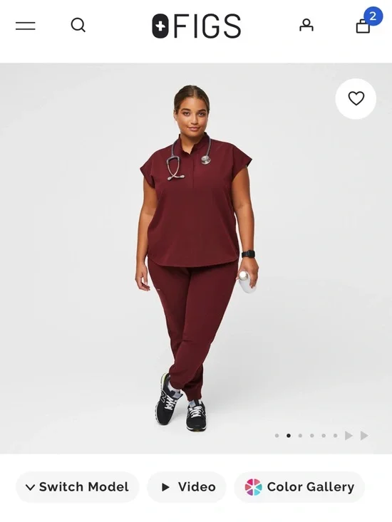 Figs rafaela scrub set - burgundy - Picture 5 of 5